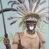 Lydia Mack 'People of New Guniea - Old Warrior' oil on canvas $1800